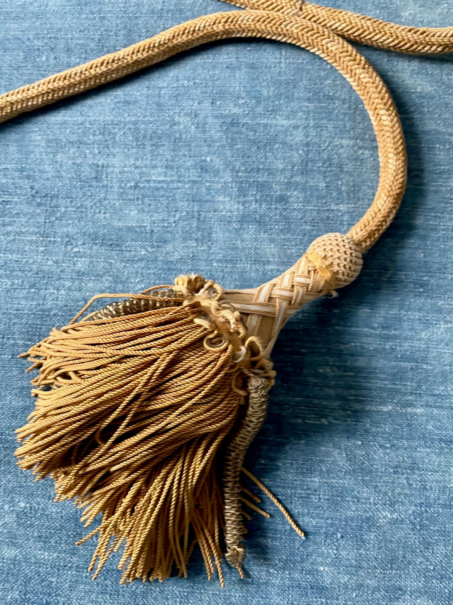 Pair Of Vintage Window Curtain Drape Tie Backs – Gold Rope & Tassel, Baroque Style, NWOT