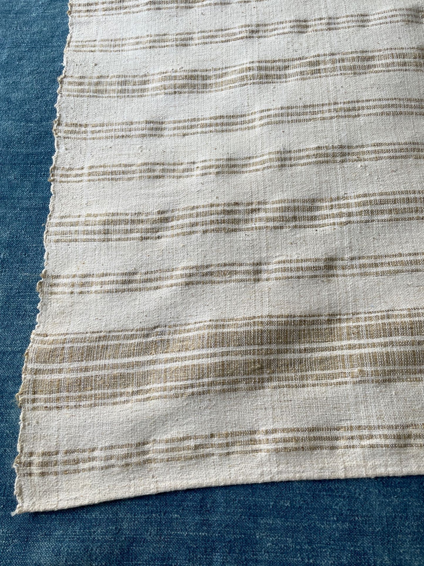 beige cream table runner striped cloth linens hemp burlap rustic handmade cushion material