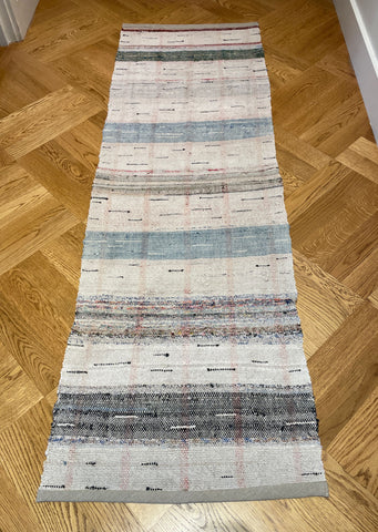 pale blue grey and black striped hall runner bath mat entry way carpet small rug cotton washable