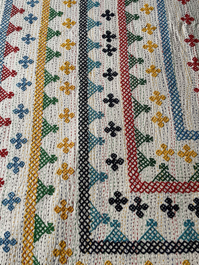 single embroidered kantha ralli quilt sofa throw cotton comforter for kids bedroom washable