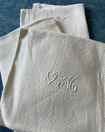 antique french soft hemp cloths for hand towel sewing fabric cushions powder room monogrammed