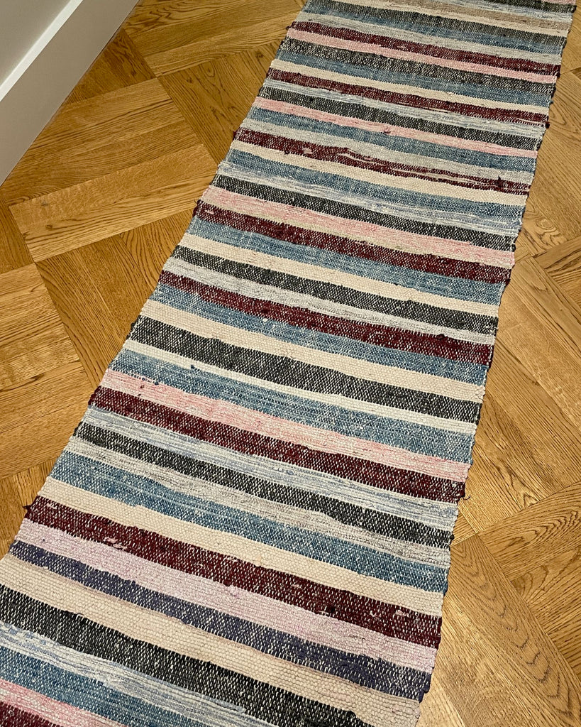 vintage long striped floor runner hall carpet corridor mat kitchen rug red blue grey trasmatta 