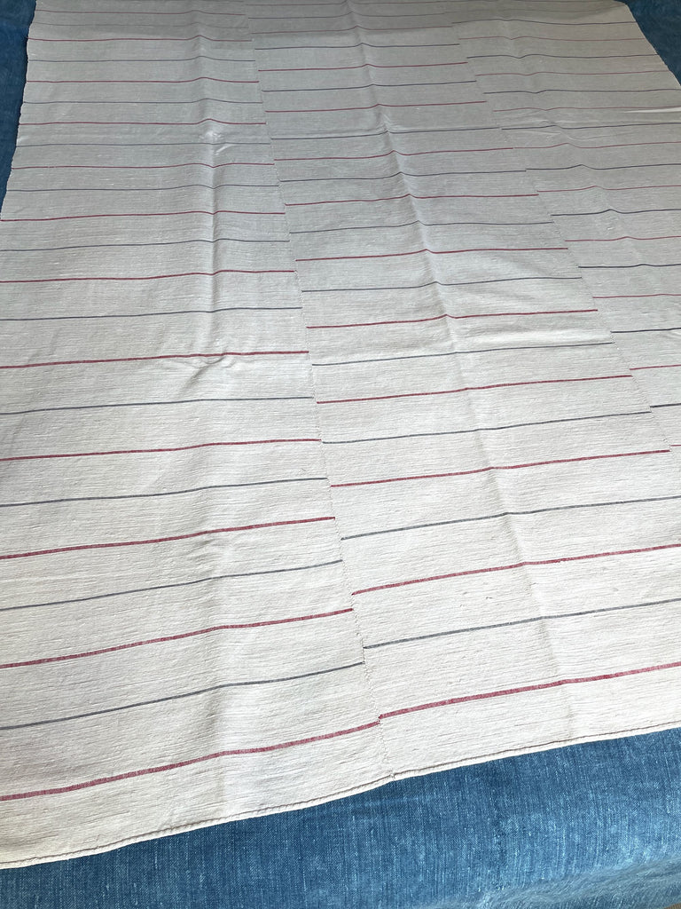 red black white striped hemp rustic upholstery fabric tablecloth sofa throw cushion material