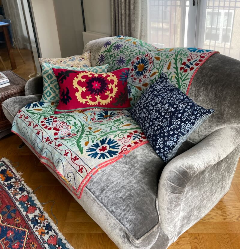 vintage kantha quilt uk suzani cushions
