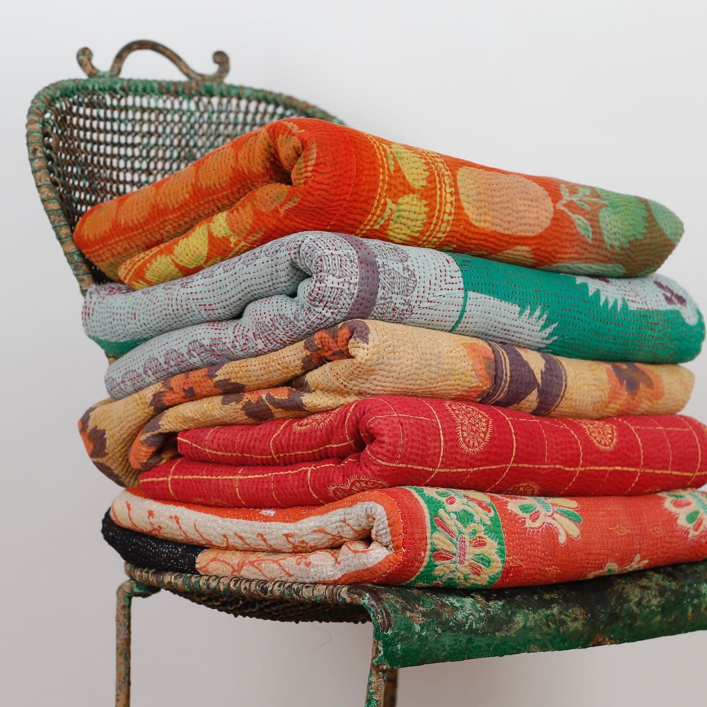 Vintage Kantha Quilts & Throws | Handmade Indian Bedspreads UK