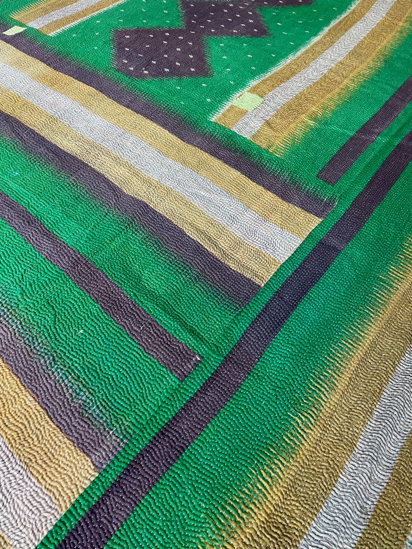 
                  
                    orange pink green kantha bedspread quilt cotton washable throw single double king patterned
                  
                