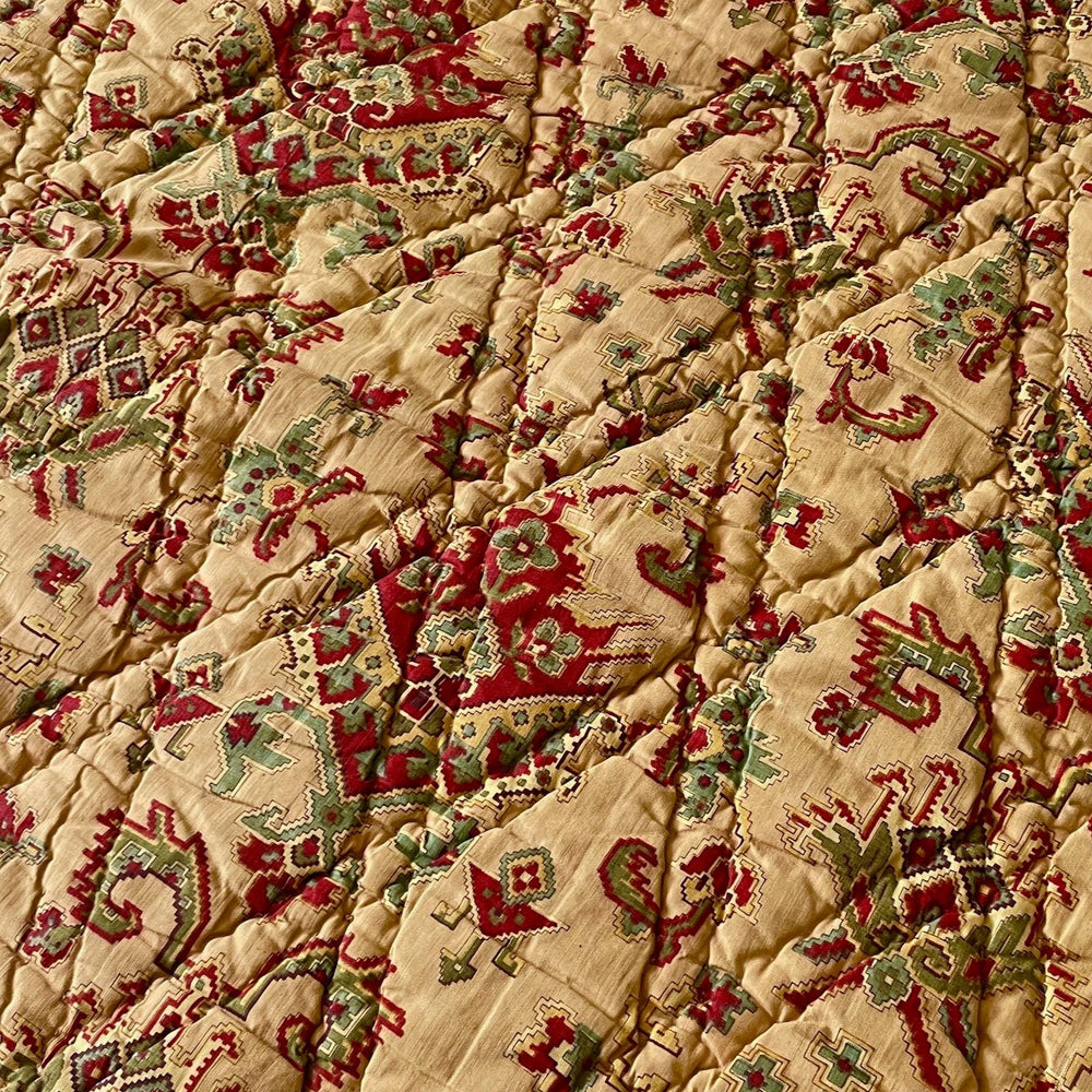 
                  
                    antique french quilt textiles baton rompu pique bedcover brown red blue pattern large comforter
                  
                