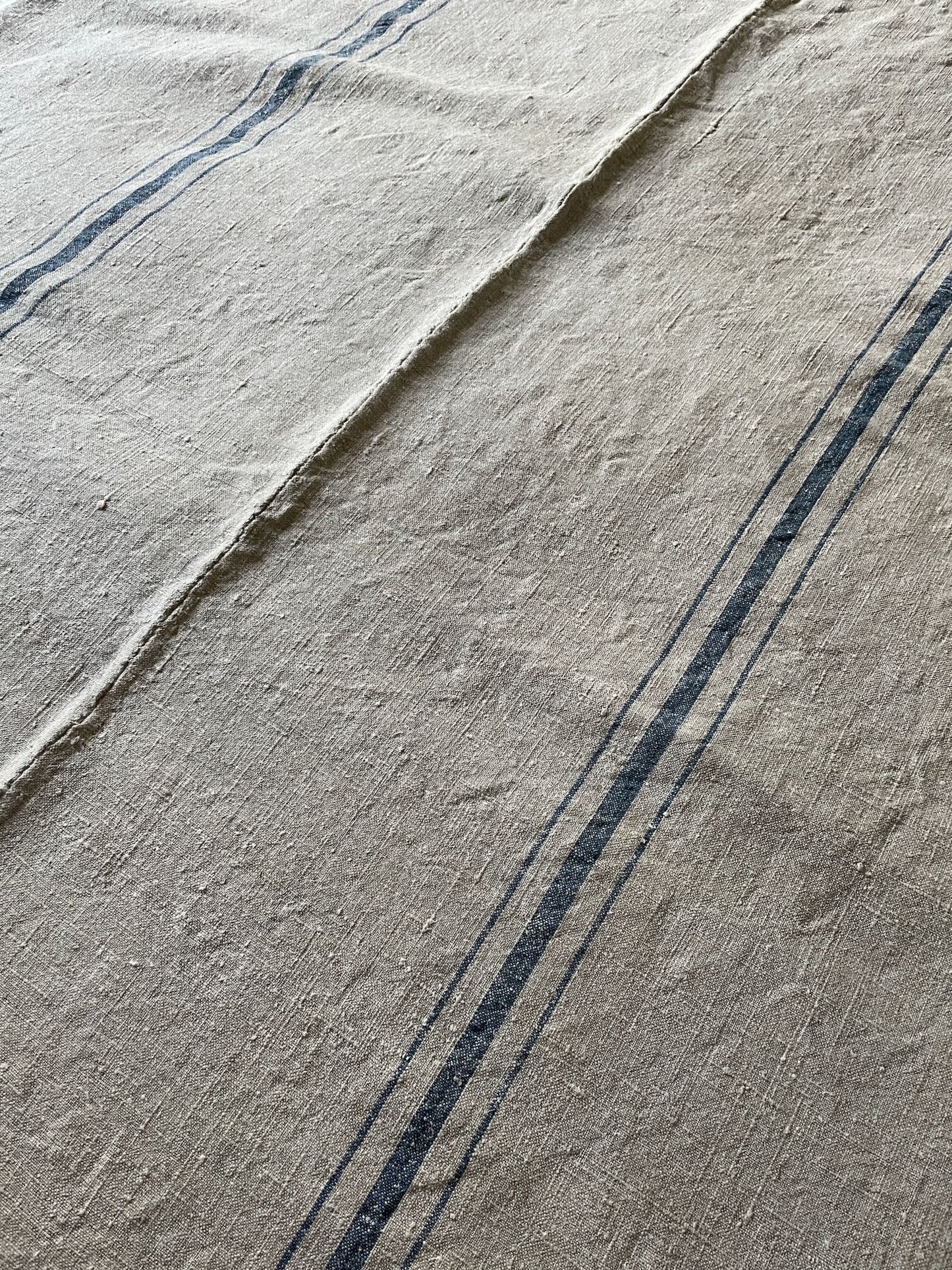 
                  
                    antique french upholstery hemp blue stripe cart cover rustic large curtain tablecloth heavy
                  
                