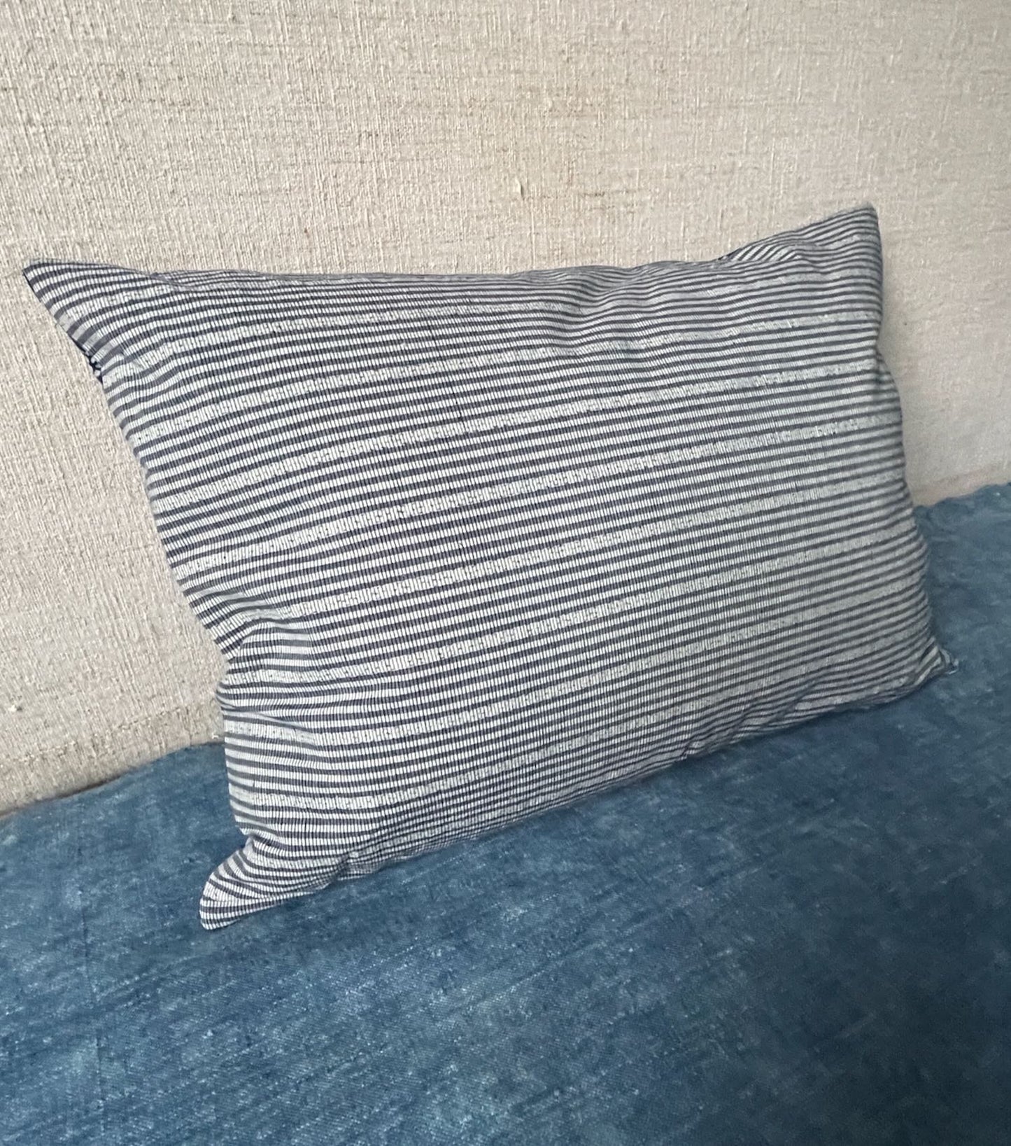 indigo blue dark navy cushion pillow rectangular couch sofa chair pair blue white design cotton