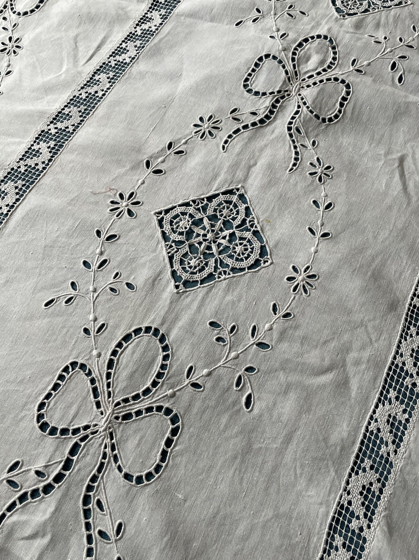antique french lace curtain panel tablecloth hand made white lace large sheer window treatment