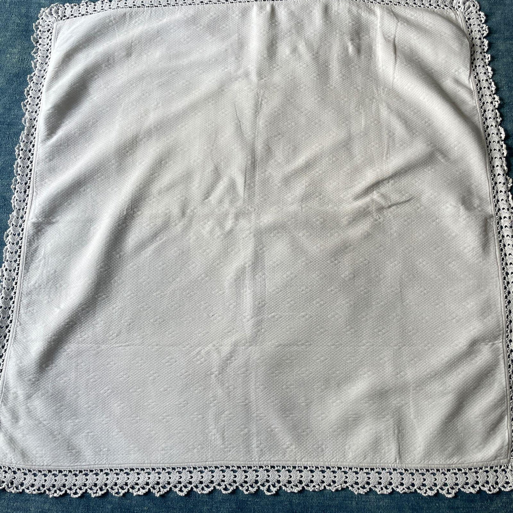 
                  
                    white square antique french pillow cover sham case hand stitched boudoir bed linen romantic
                  
                