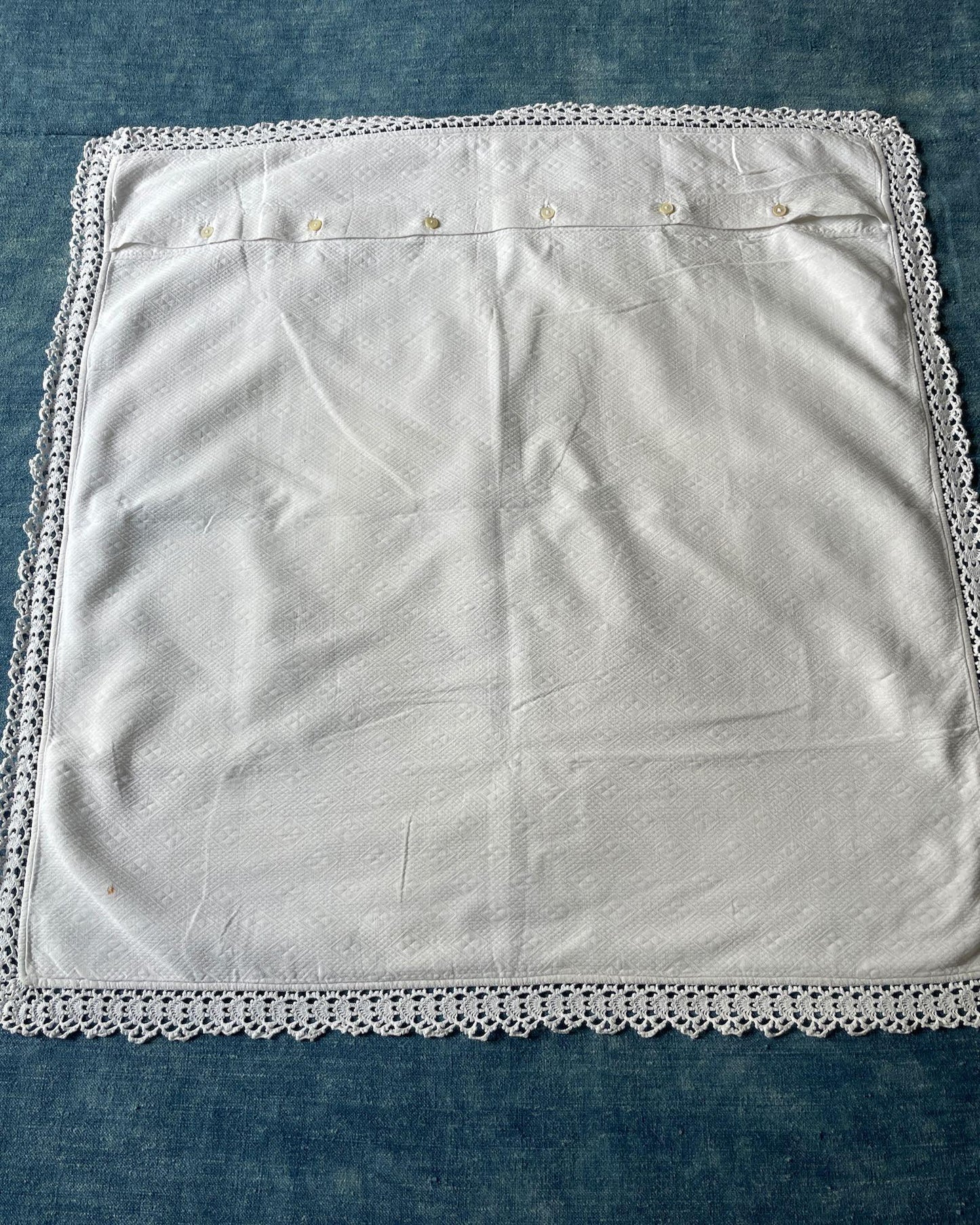 
                  
                    white square antique french pillow cover sham case hand stitched boudoir bed linen romantic
                  
                