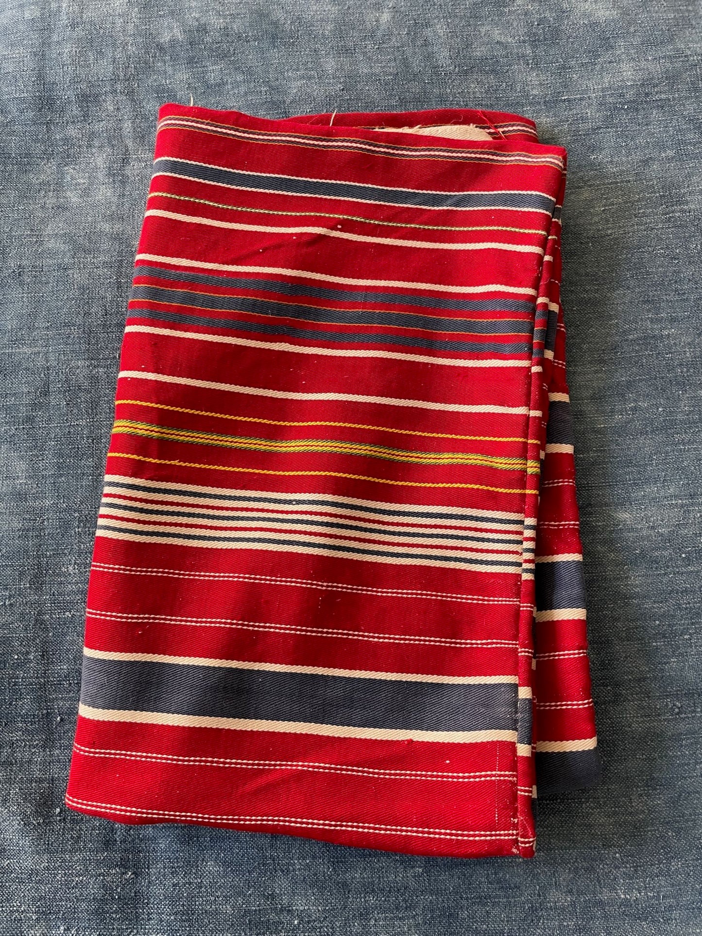 
                  
                    rustic vintage striped pillow cover fabric red white blue folk textile cotton upholstery
                  
                