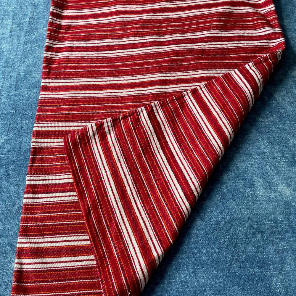 
                  
                    red white orange stripe vintage pillow covers east european textiles for upholstery cushions sewing 
                  
                