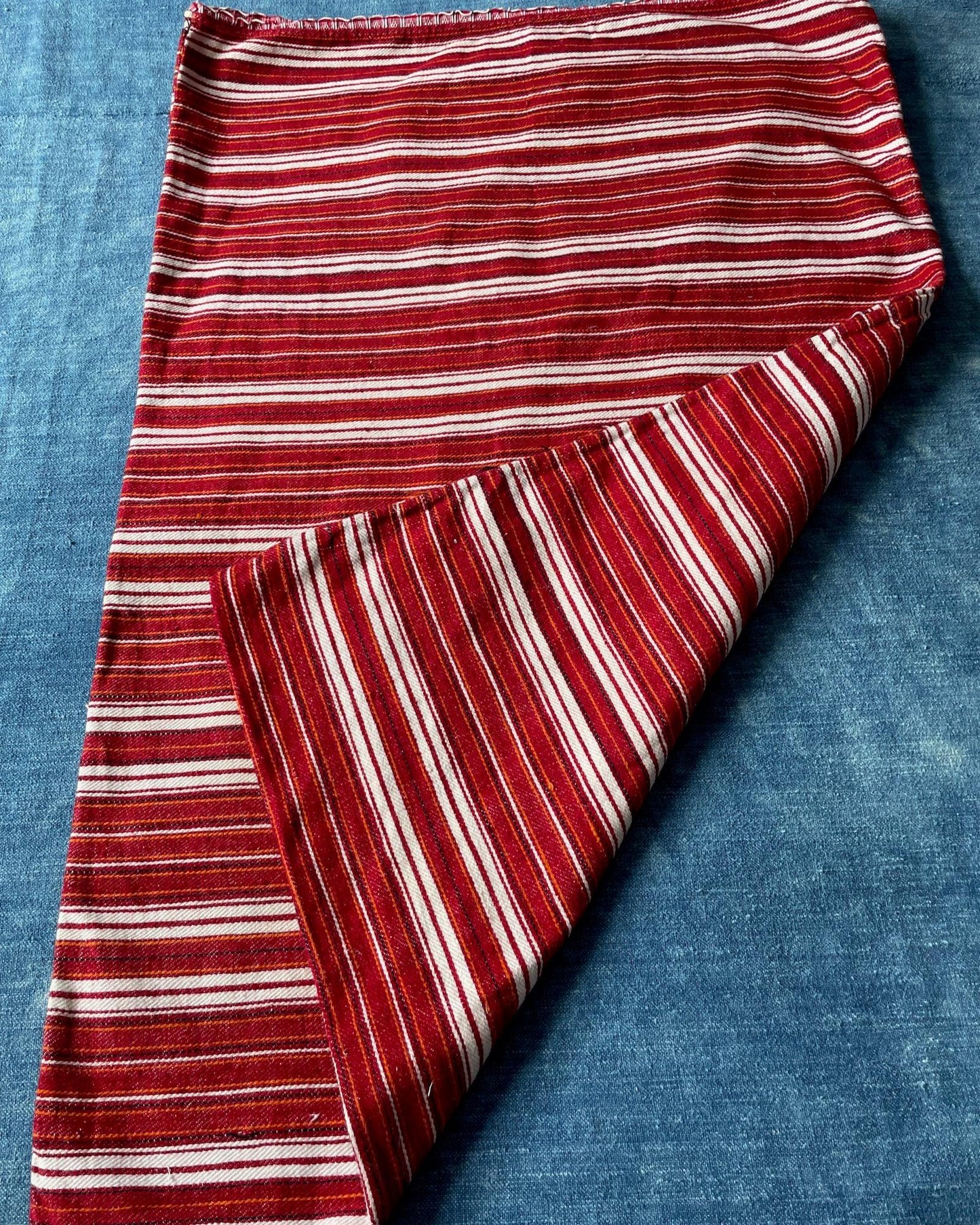 
                  
                    red white orange stripe vintage pillow covers east european textiles for upholstery cushions sewing 
                  
                