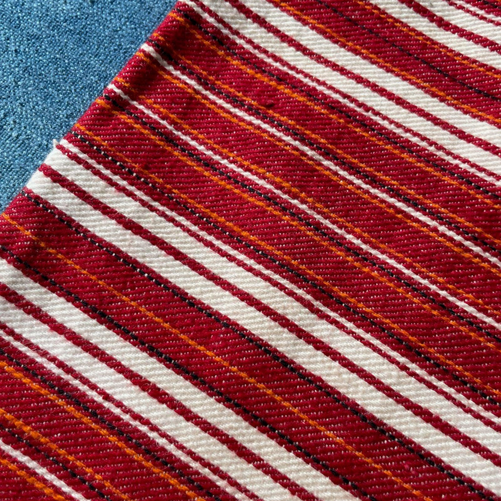 
                  
                    red white orange stripe vintage pillow covers east european textiles for upholstery cushions sewing 
                  
                