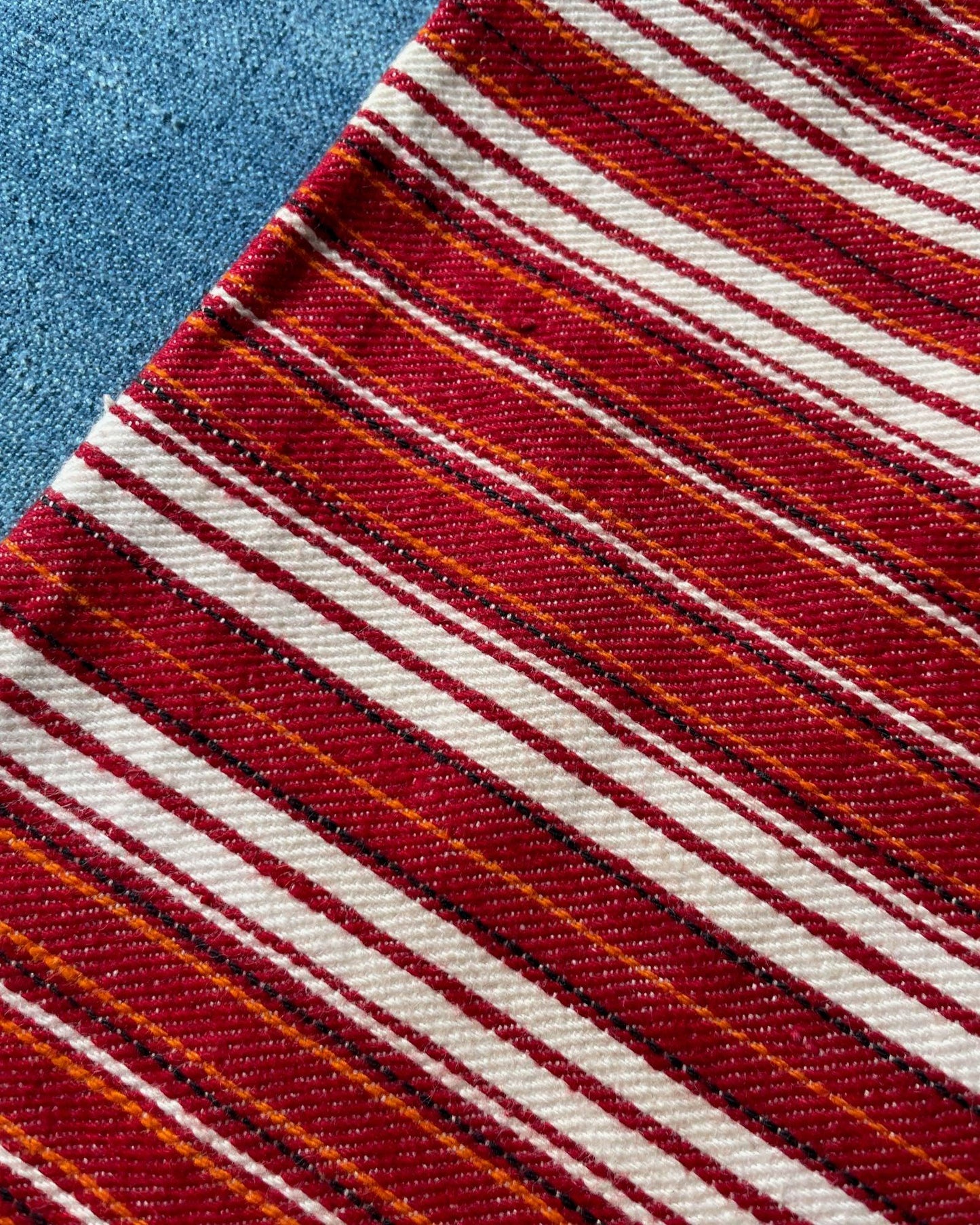 
                  
                    red white orange stripe vintage pillow covers east european textiles for upholstery cushions sewing 
                  
                