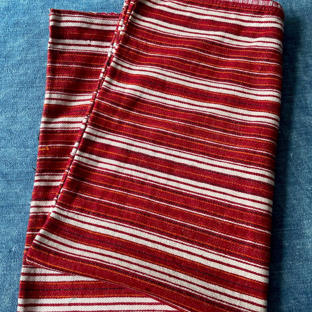 
                  
                    red white orange stripe vintage pillow covers east european textiles for upholstery cushions sewing 
                  
                