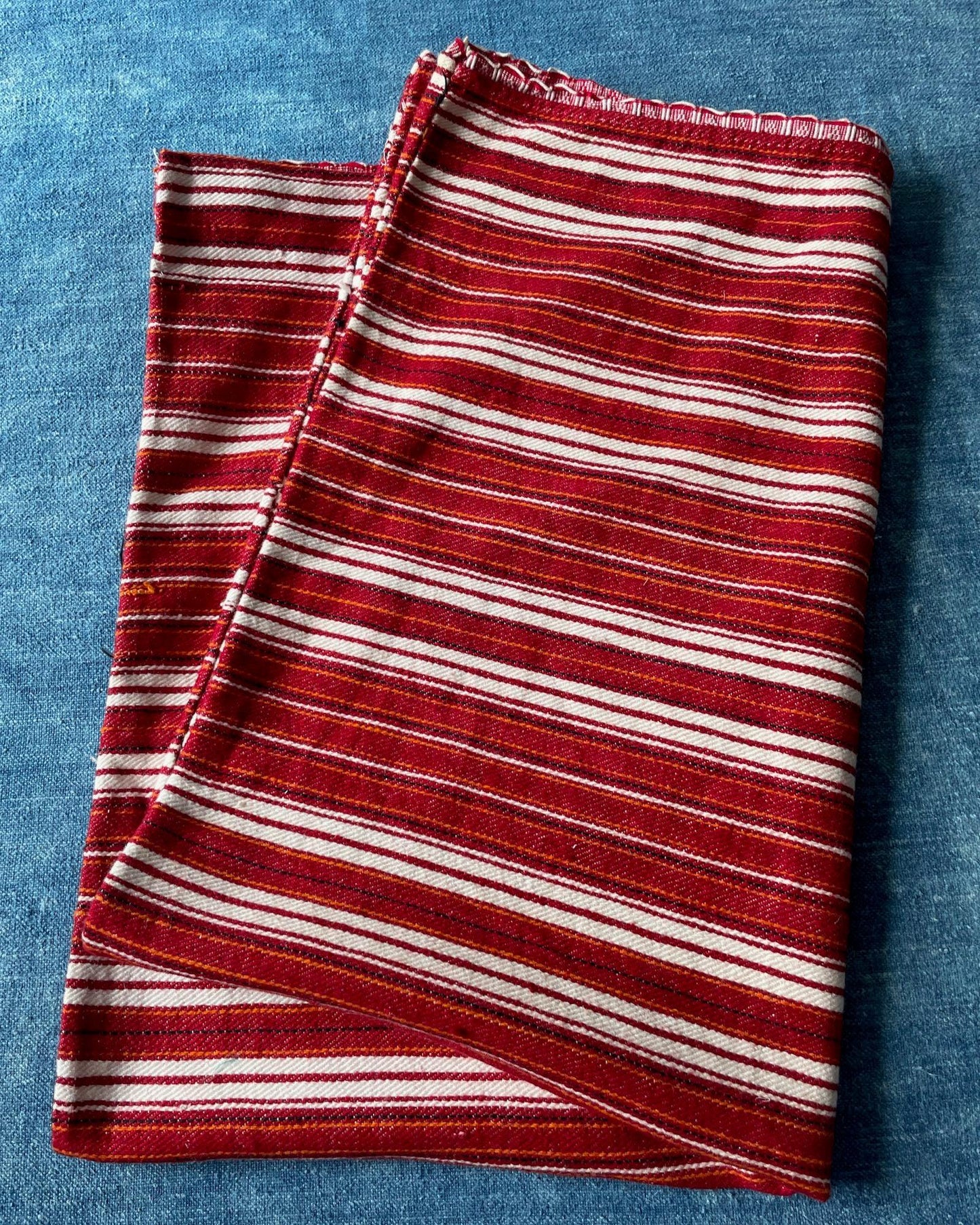 
                  
                    red white orange stripe vintage pillow covers east european textiles for upholstery cushions sewing 
                  
                