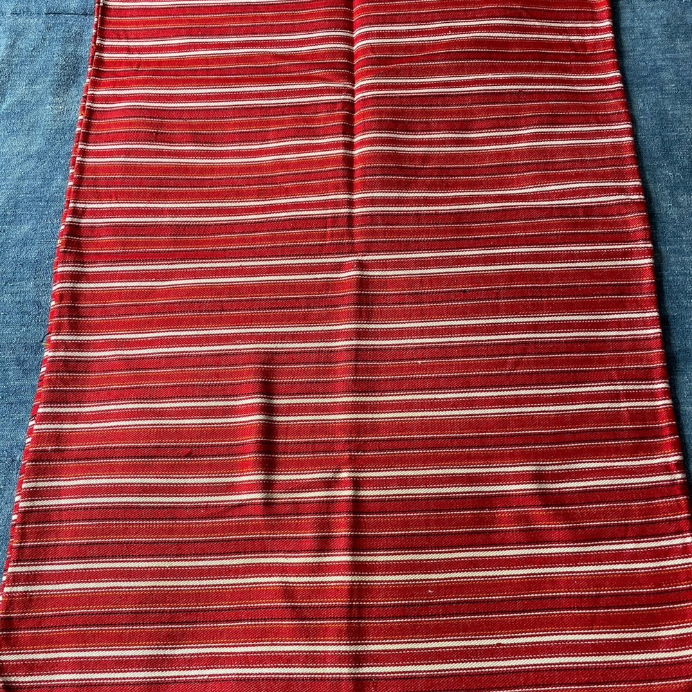 red white stripe pillow cushion cover upholstery fabric vintage east european home furnishing