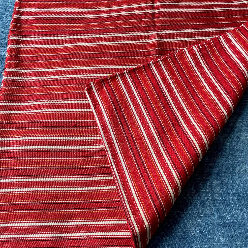 
                  
                    red white stripe pillow cushion cover upholstery fabric vintage east european home furnishing
                  
                