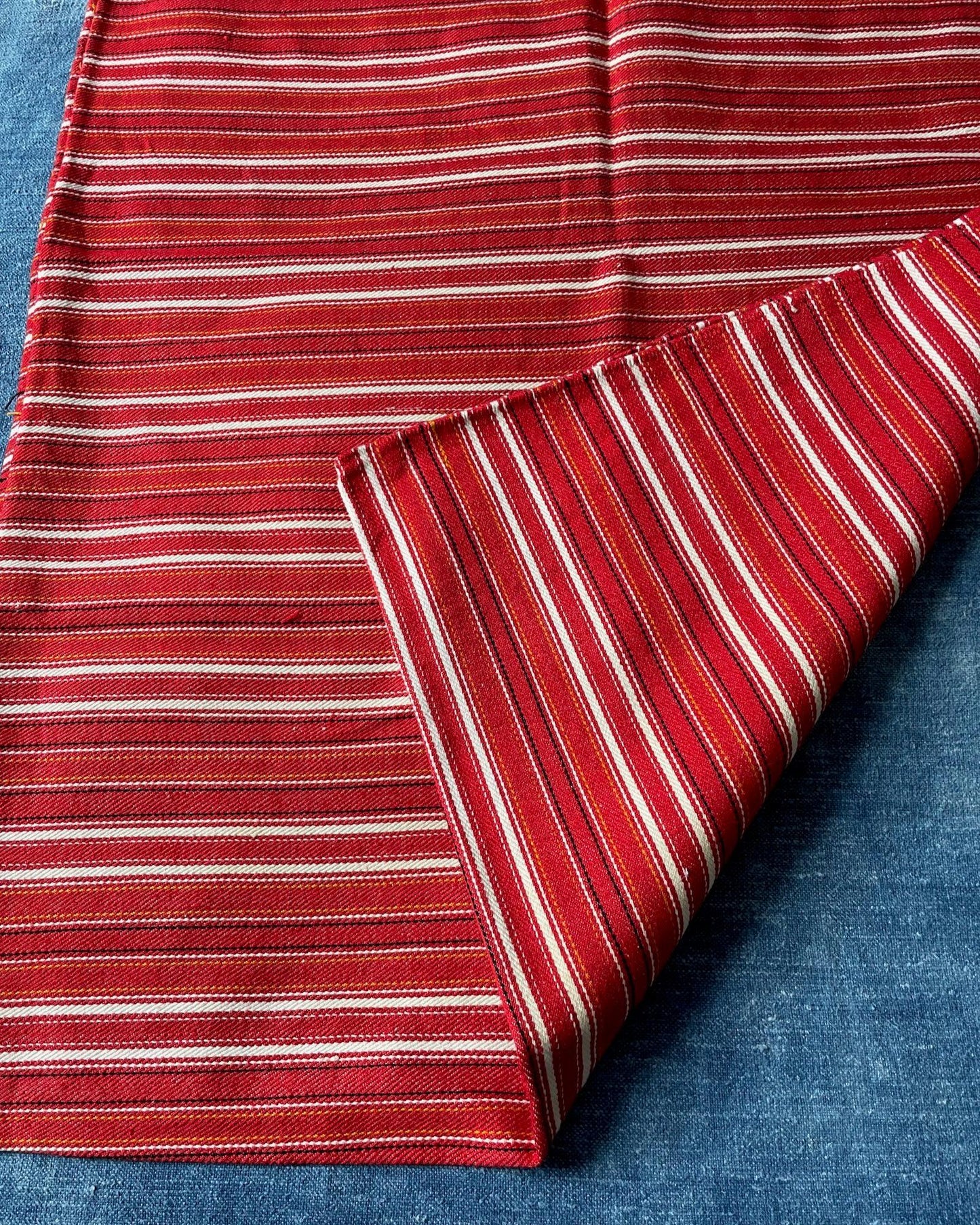 
                  
                    red white stripe pillow cushion cover upholstery fabric vintage east european home furnishing
                  
                