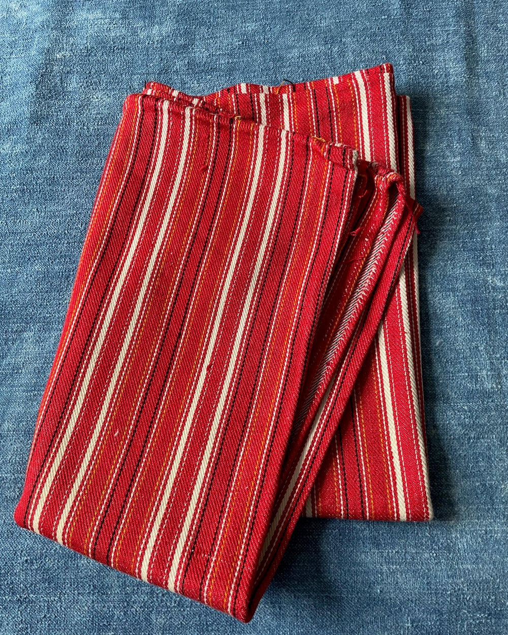 red white stripe pillow cushion cover upholstery fabric vintage east european home furnishing