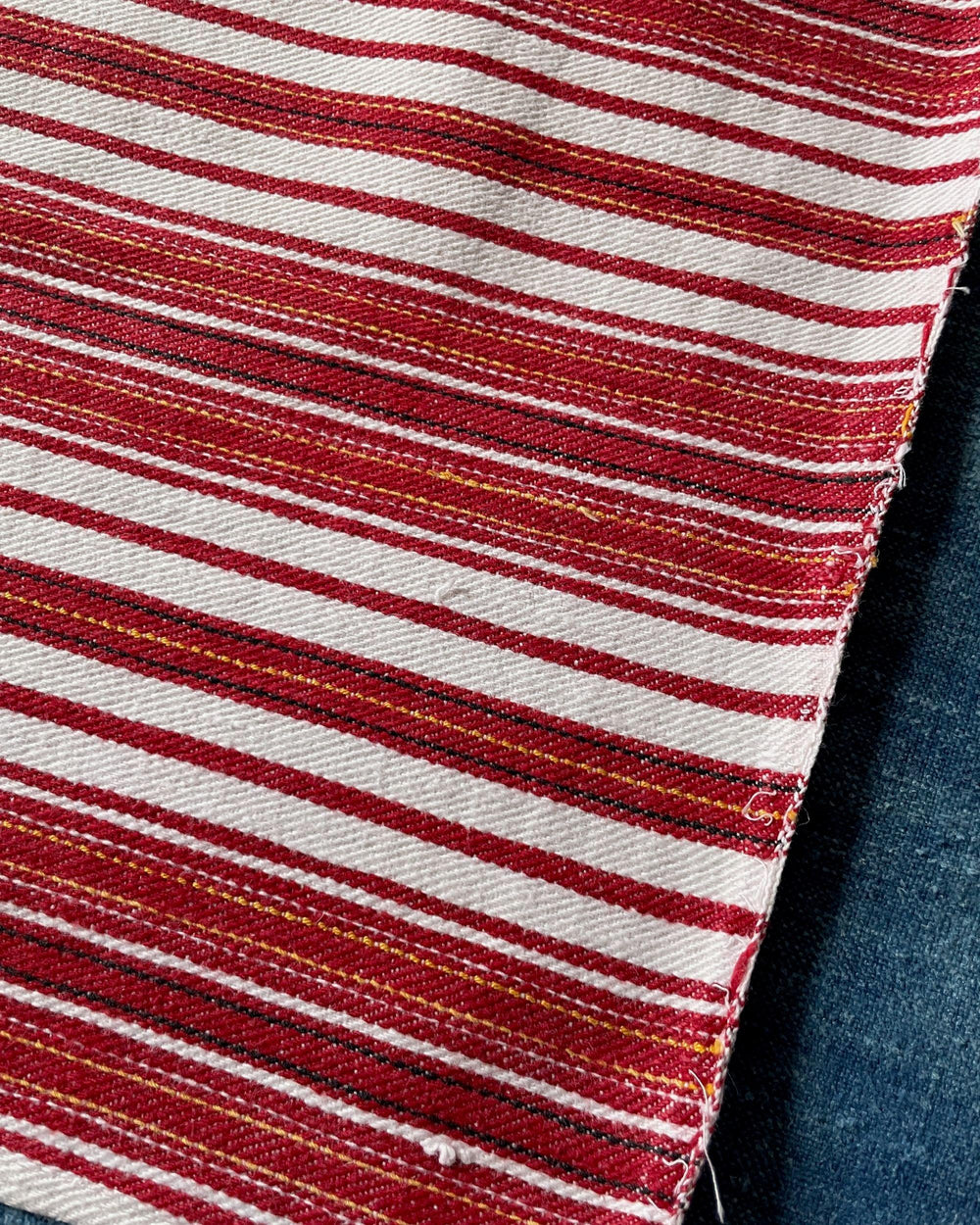 red white stripe narrow loom east europe upholstery fabric cushion cover washable cotton material