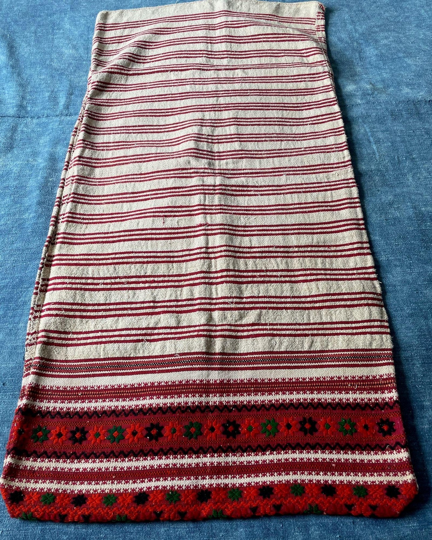 vintage red stripe rustic hemp pillow cover grain sack feed sack burlap cushion bath mat large