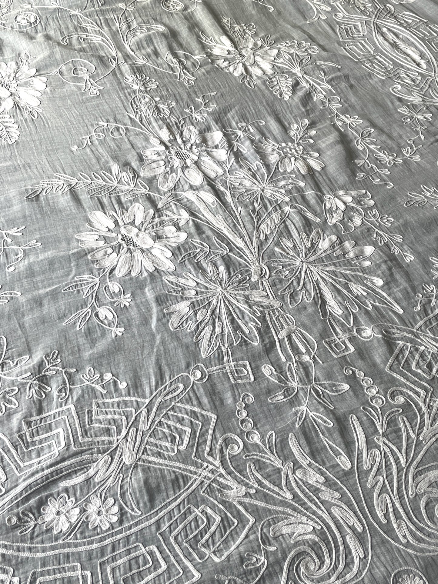 
                  
                    Antique French Embroidered Lace Curtain | Rideau de Cornely
                  
                