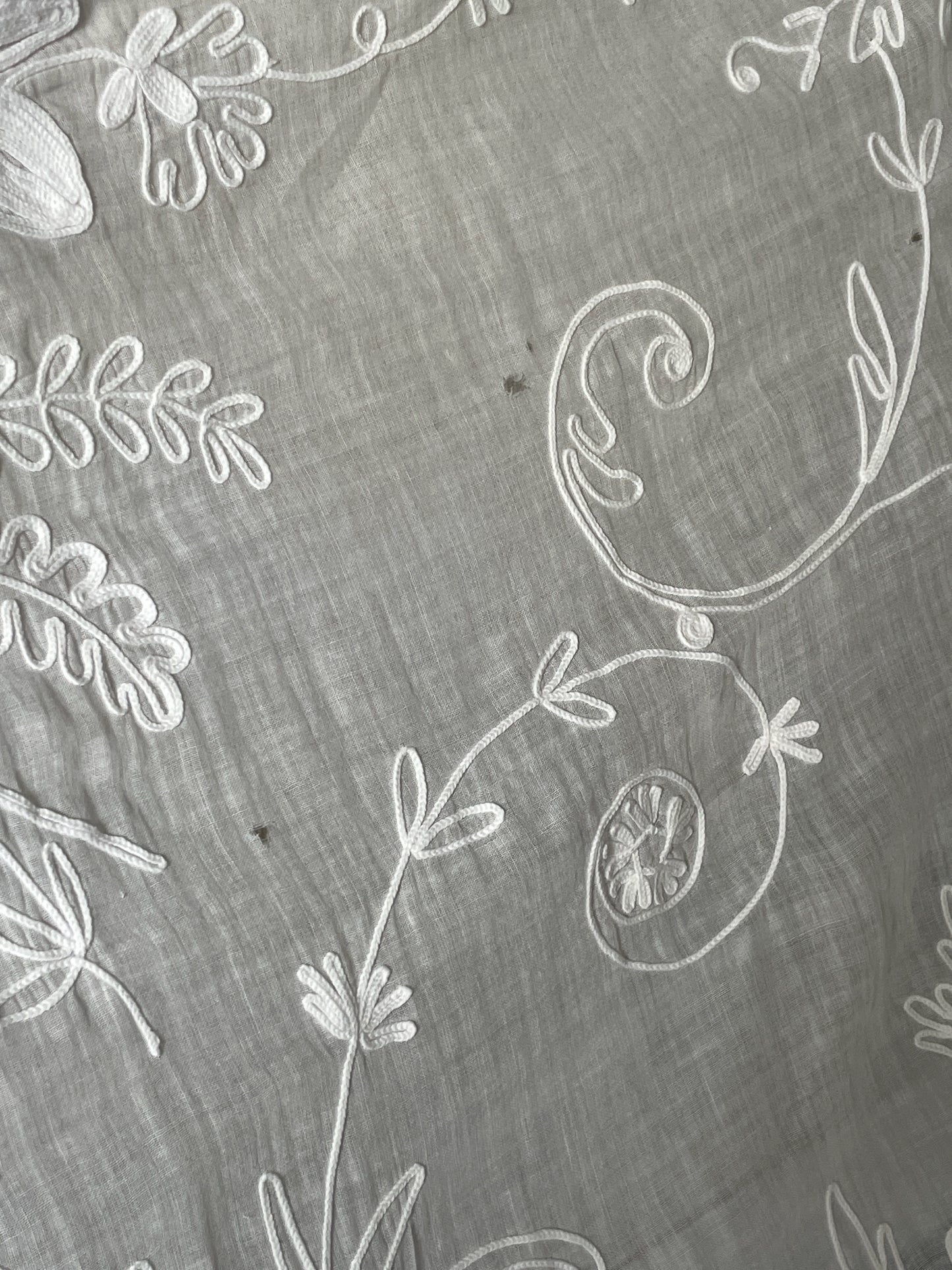 
                  
                    Antique French Embroidered Lace Curtain | Rideau de Cornely
                  
                