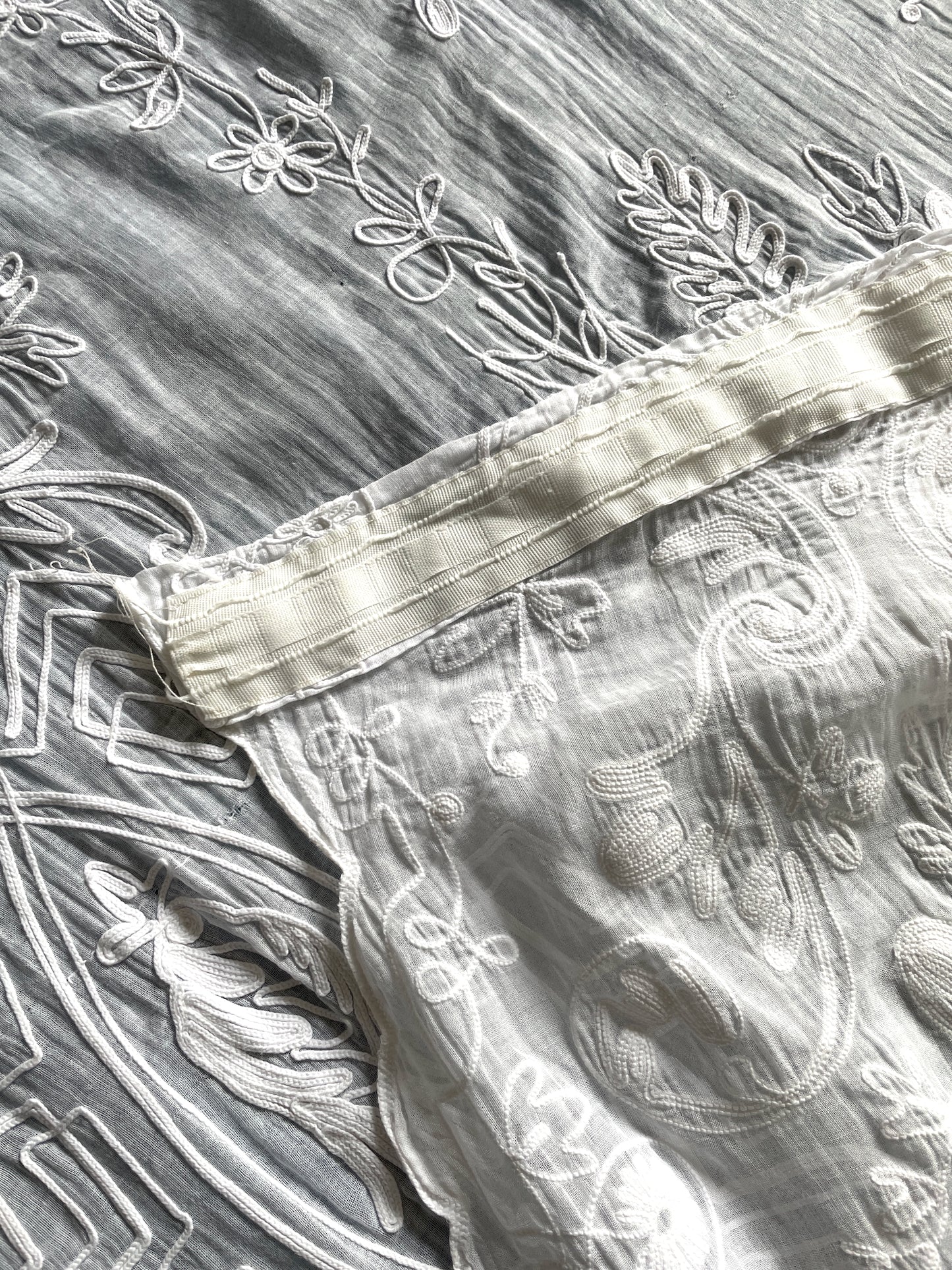 
                  
                    Antique French Embroidered Lace Curtain | Rideau de Cornely
                  
                