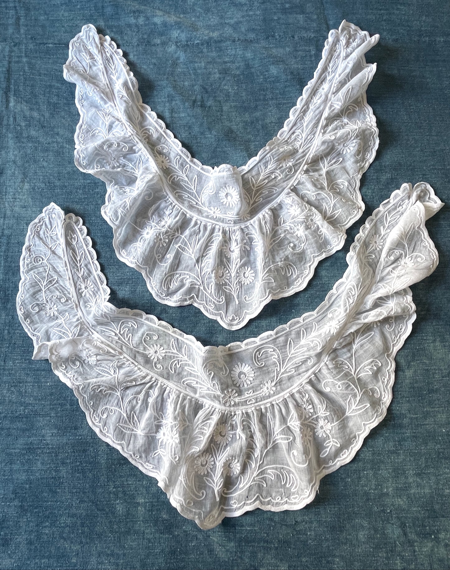 
                  
                    antique french embroidered curtain pair of rideaux de cornelys white cotton crewelwork sheers
                  
                