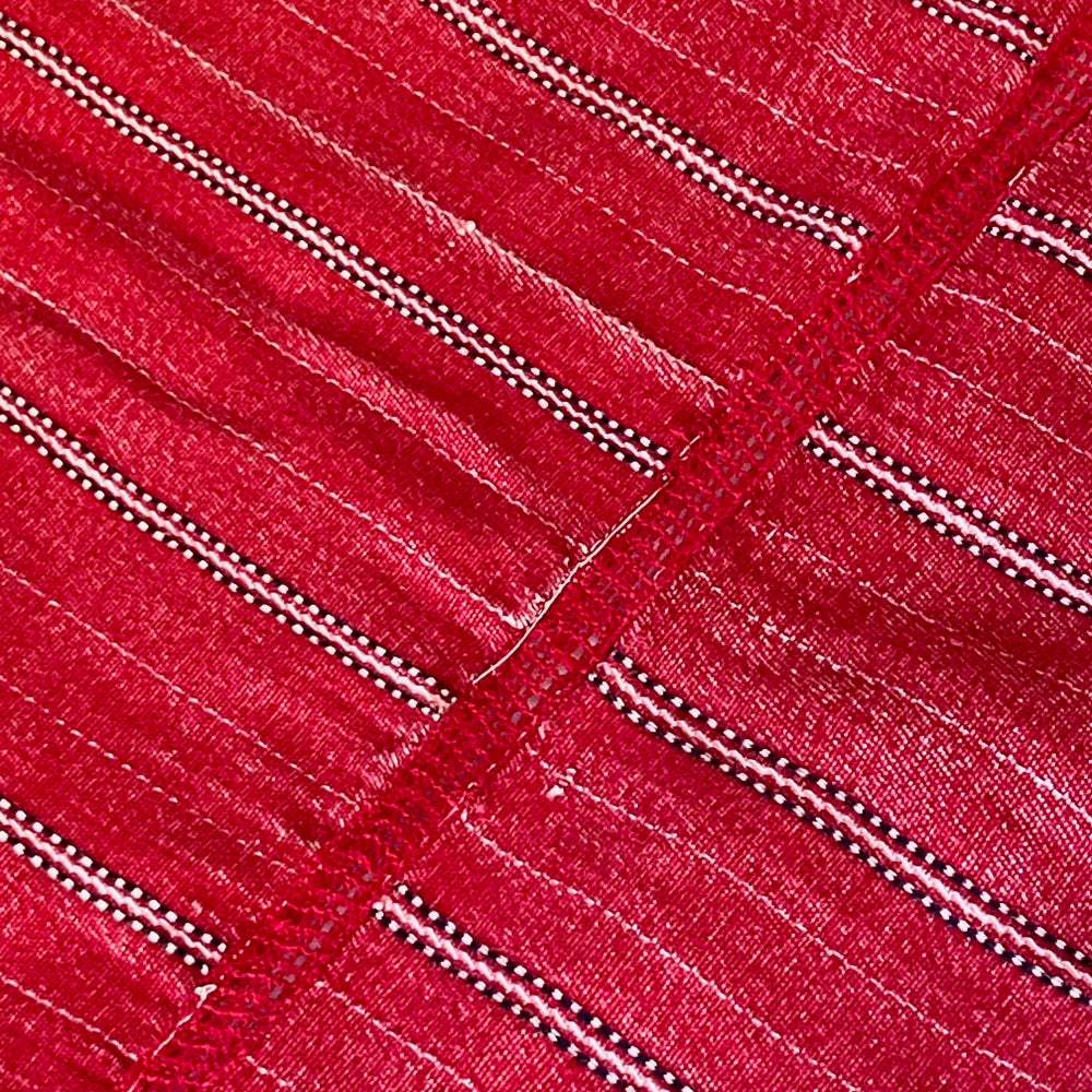 
                  
                    vintage striped red blue white hand loomed fabric upholstery cushions sewing material 
                  
                