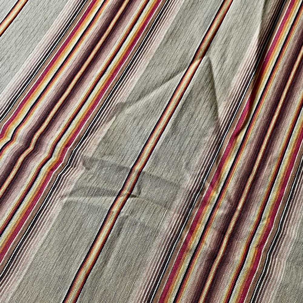 
                  
                    antique french stripe ticking beige orange red yellow striped upholstery fabric
                  
                