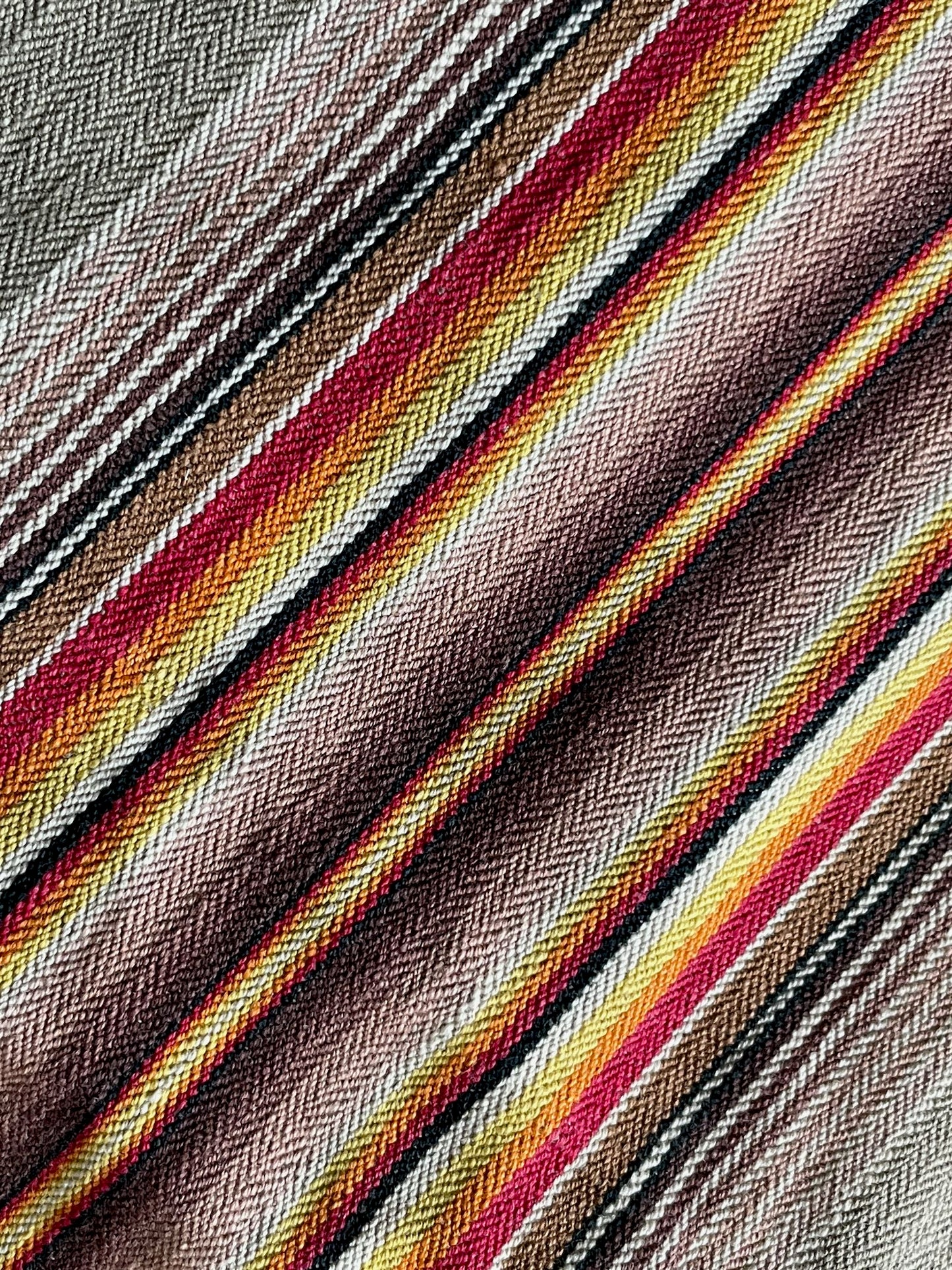 
                  
                    antique french stripe ticking beige orange red yellow striped upholstery fabric
                  
                