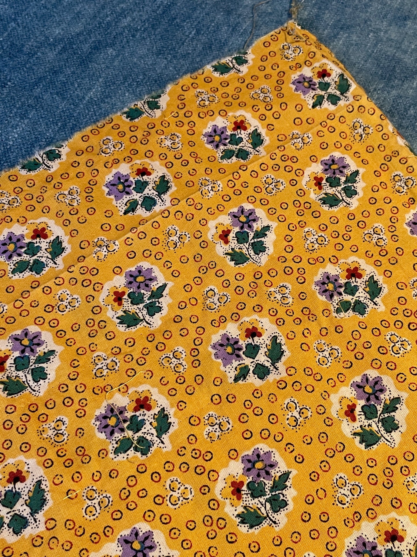 
                  
                    yellow floral cotton print sewing fabric material curtains cushions dress-making souleiado provence
                  
                