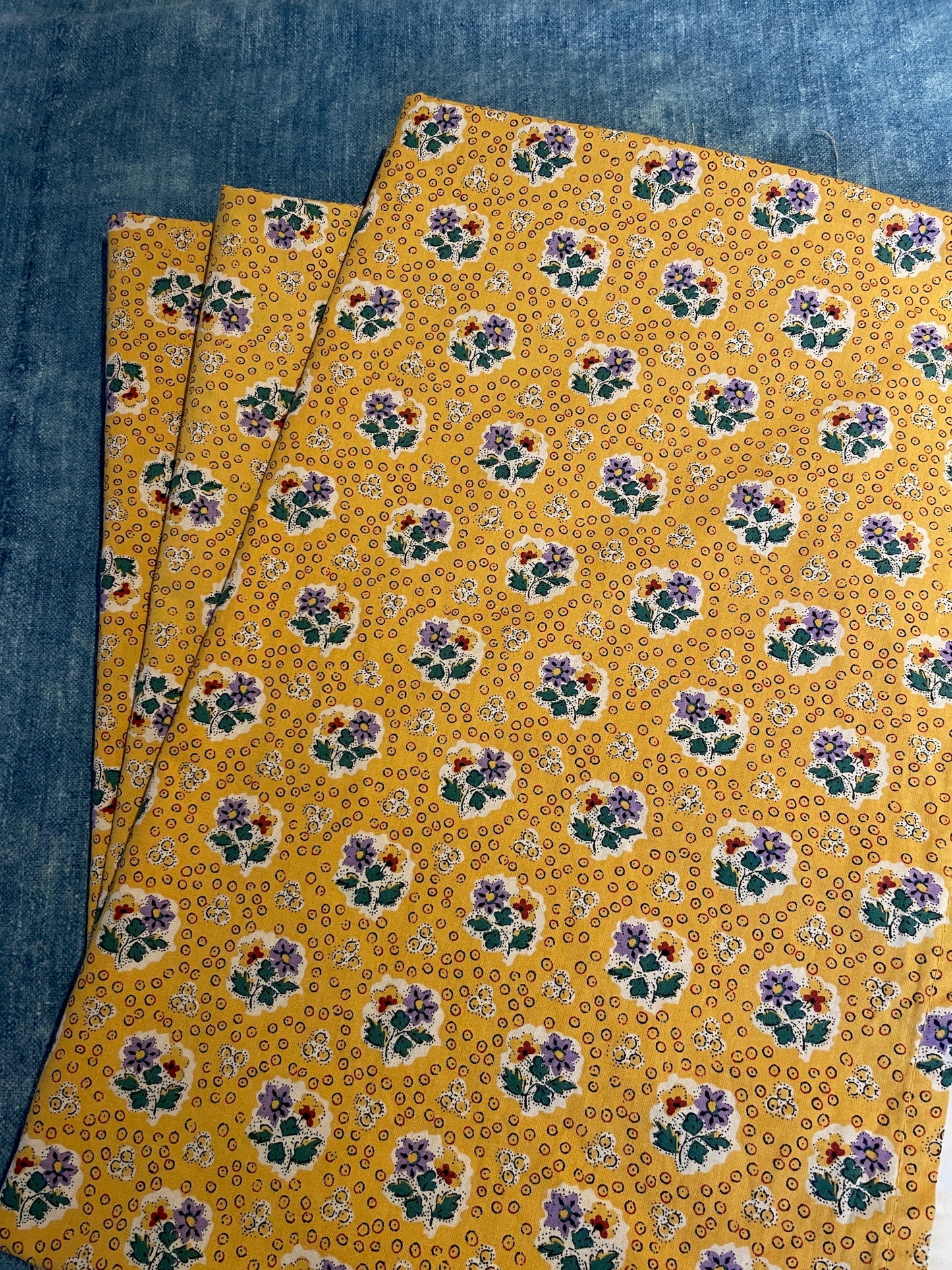 
                  
                    yellow floral cotton print sewing fabric material curtains cushions dress-making souleiado provence
                  
                