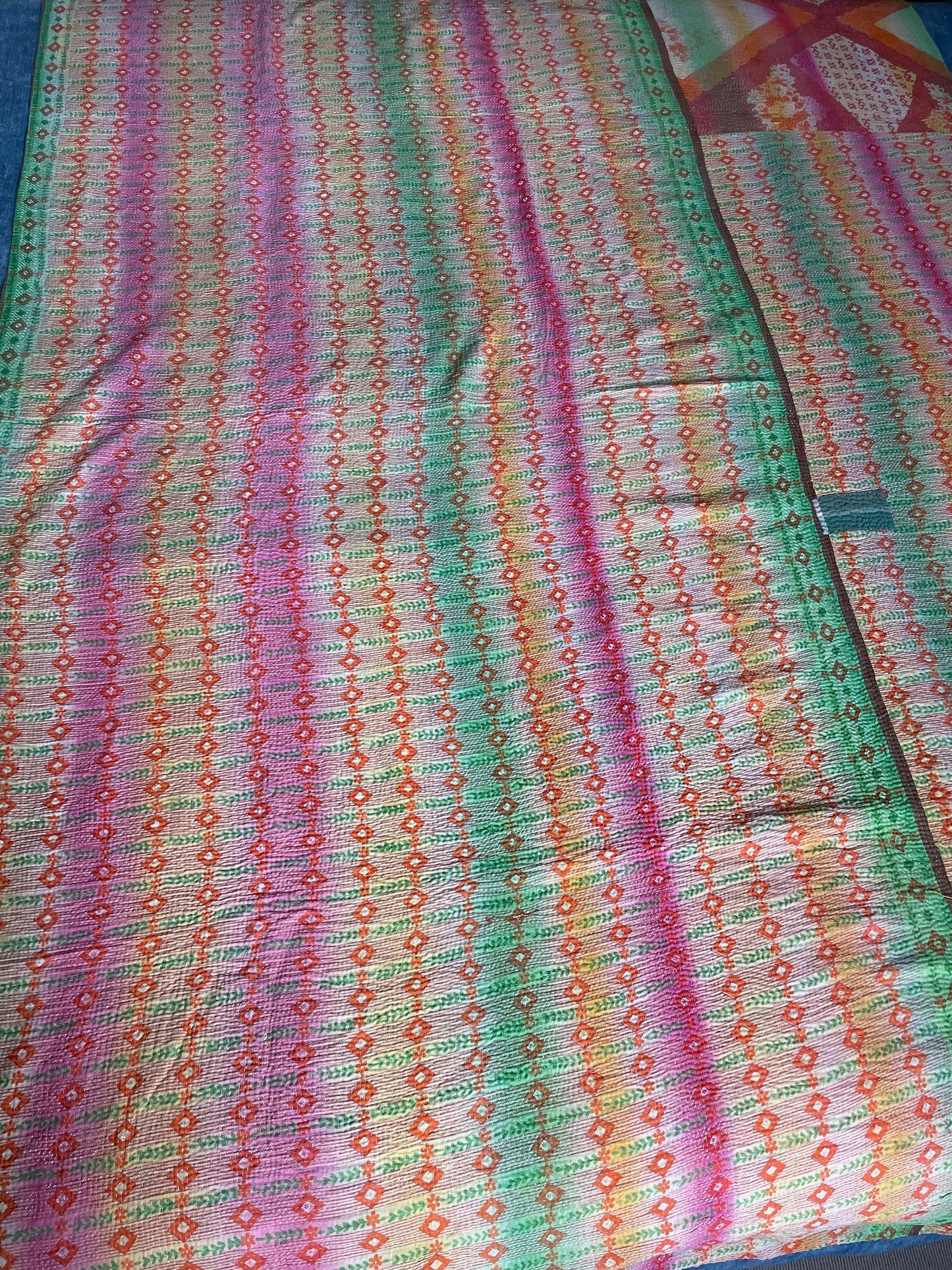 
                  
                    pretty rainbow colour kantha quilt large cotton bedspread washable comforter sofa throw
                  
                