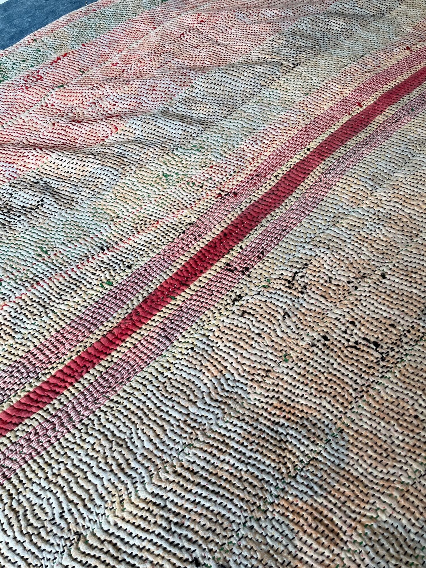 
                  
                    pink green yellow striped bedspread cotton kantha quilt washable comforter warm pretty sofa throw
                  
                