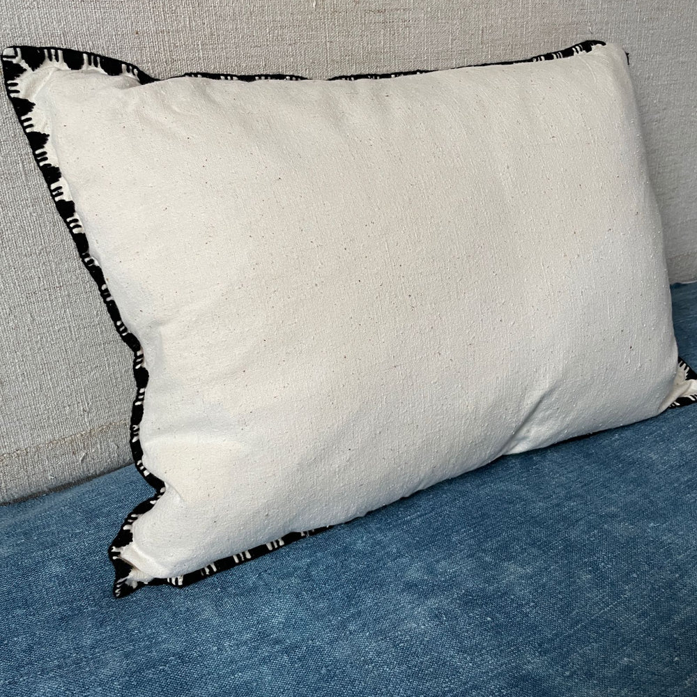 
                  
                    cream black irasos embroidered cushion couch pillow handmade folk textile
                  
                