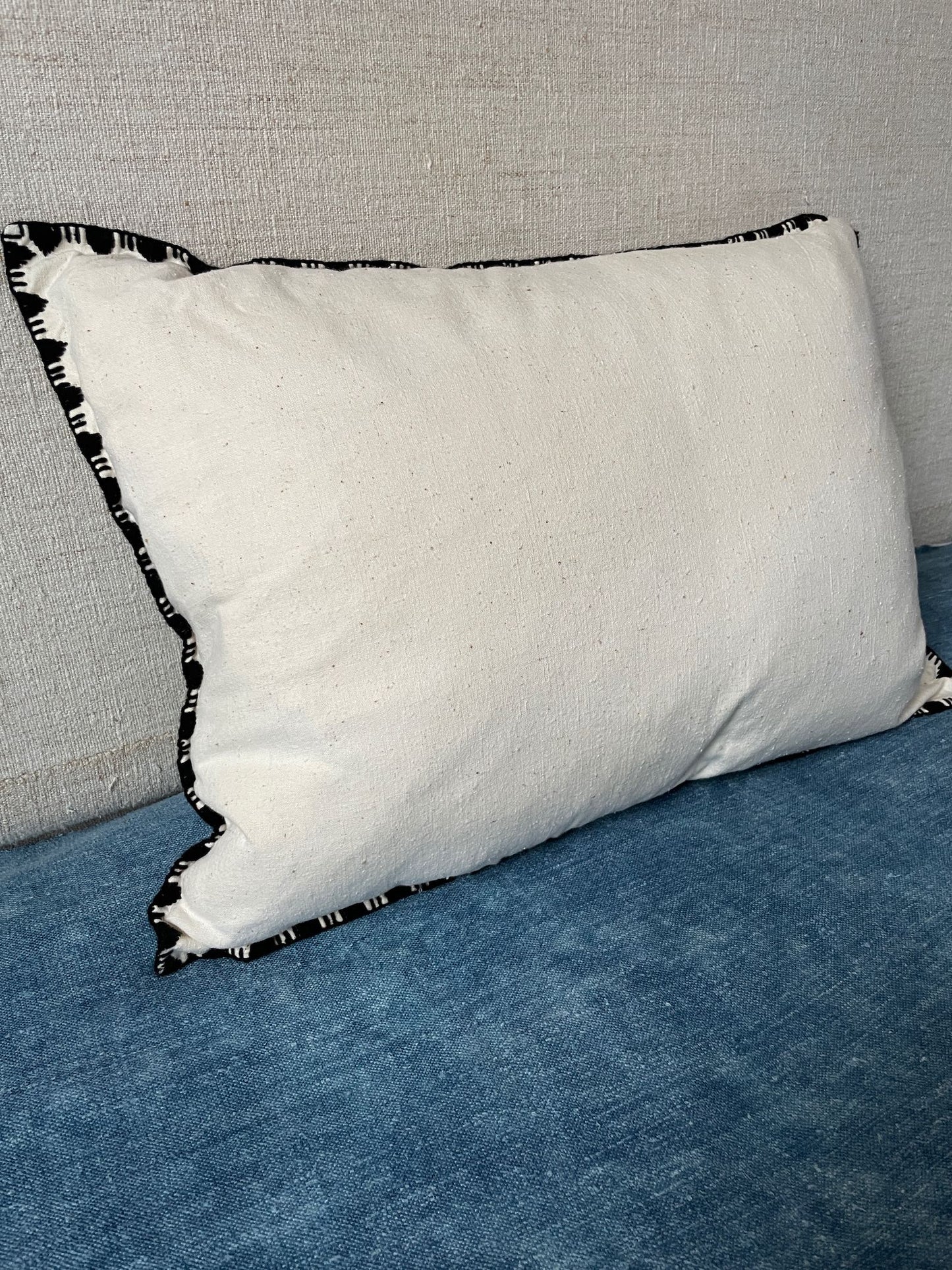 
                  
                    cream black irasos embroidered cushion couch pillow handmade folk textile
                  
                