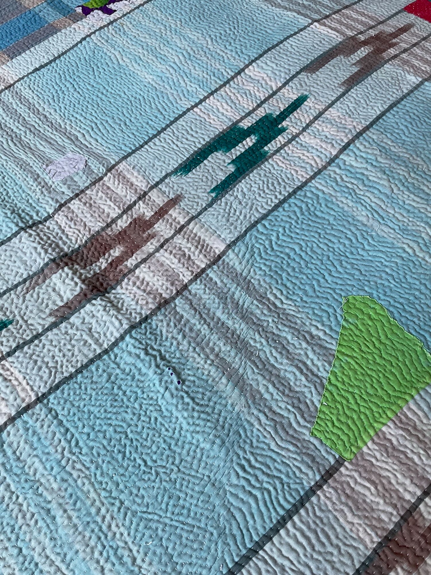 
                  
                    pale blue check ikat kantha quilt sofa throw cotton comforter hand stitched machine washable single
                  
                