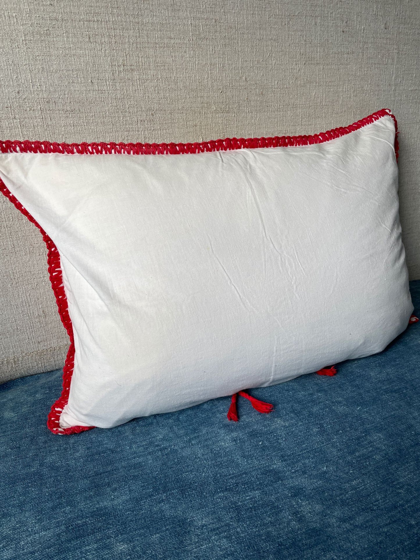 
                  
                    red embroidered folk art cushion irasos pillow hungarian folk art textile large couch cushion
                  
                