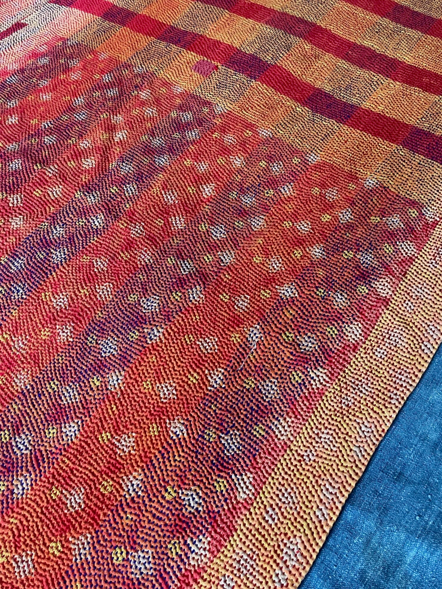
                  
                    dark orange pale pink embroidered kantha quilt sofa throw washable cotton bedspread single
                  
                