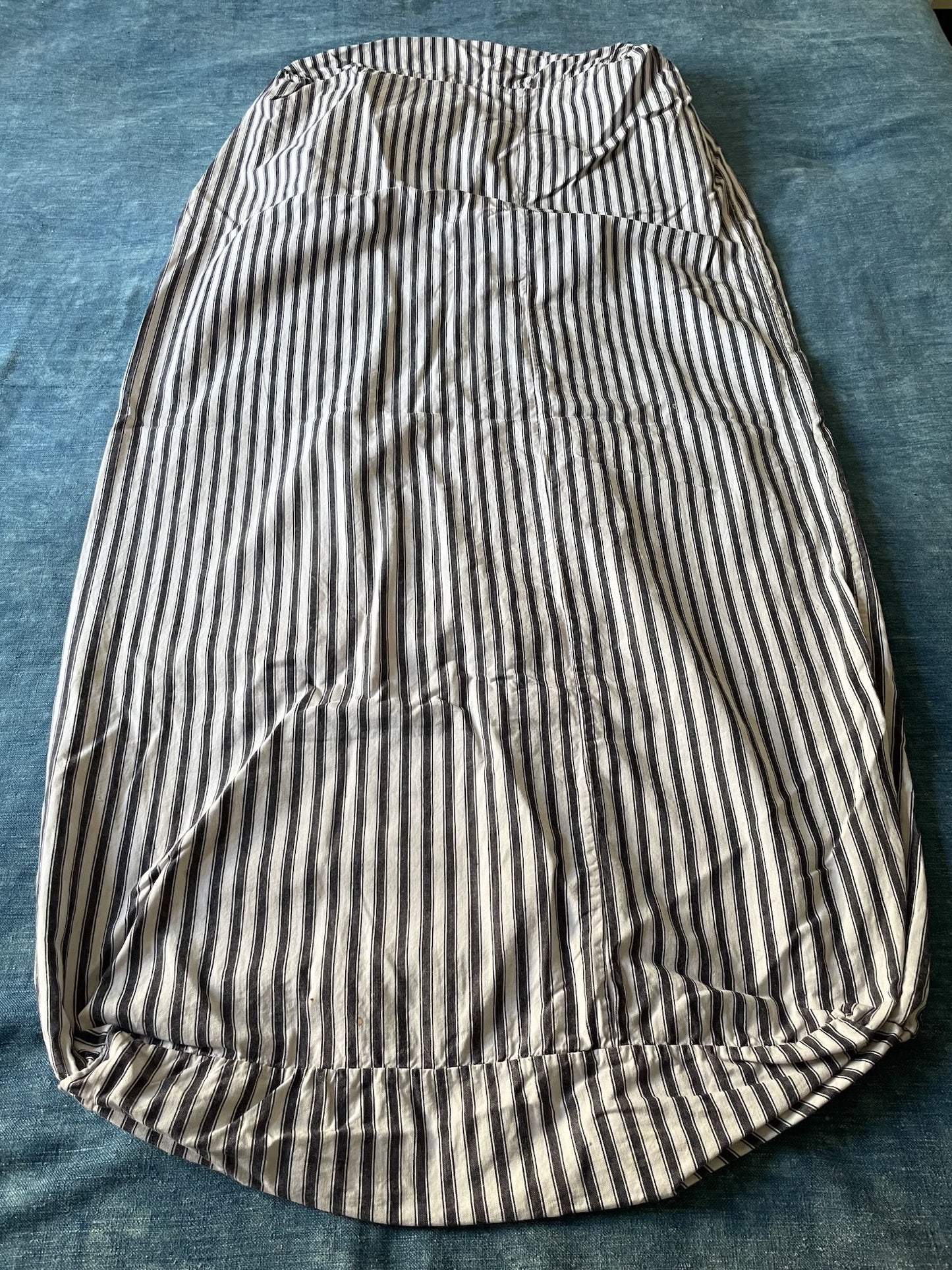 narrow blue white stripe antique french ticking bolster cover sewing material for cushions washable