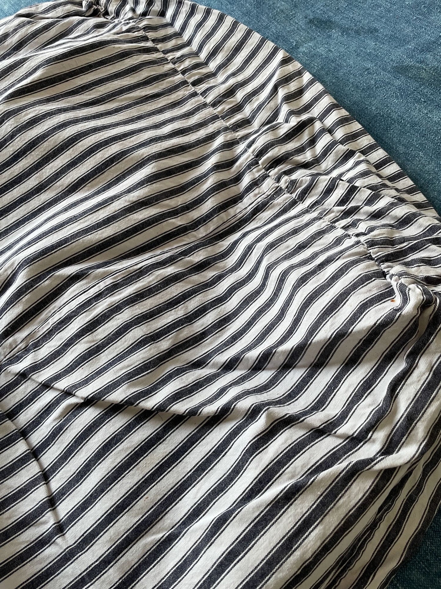 narrow blue white stripe antique french ticking bolster cover sewing material for cushions washable