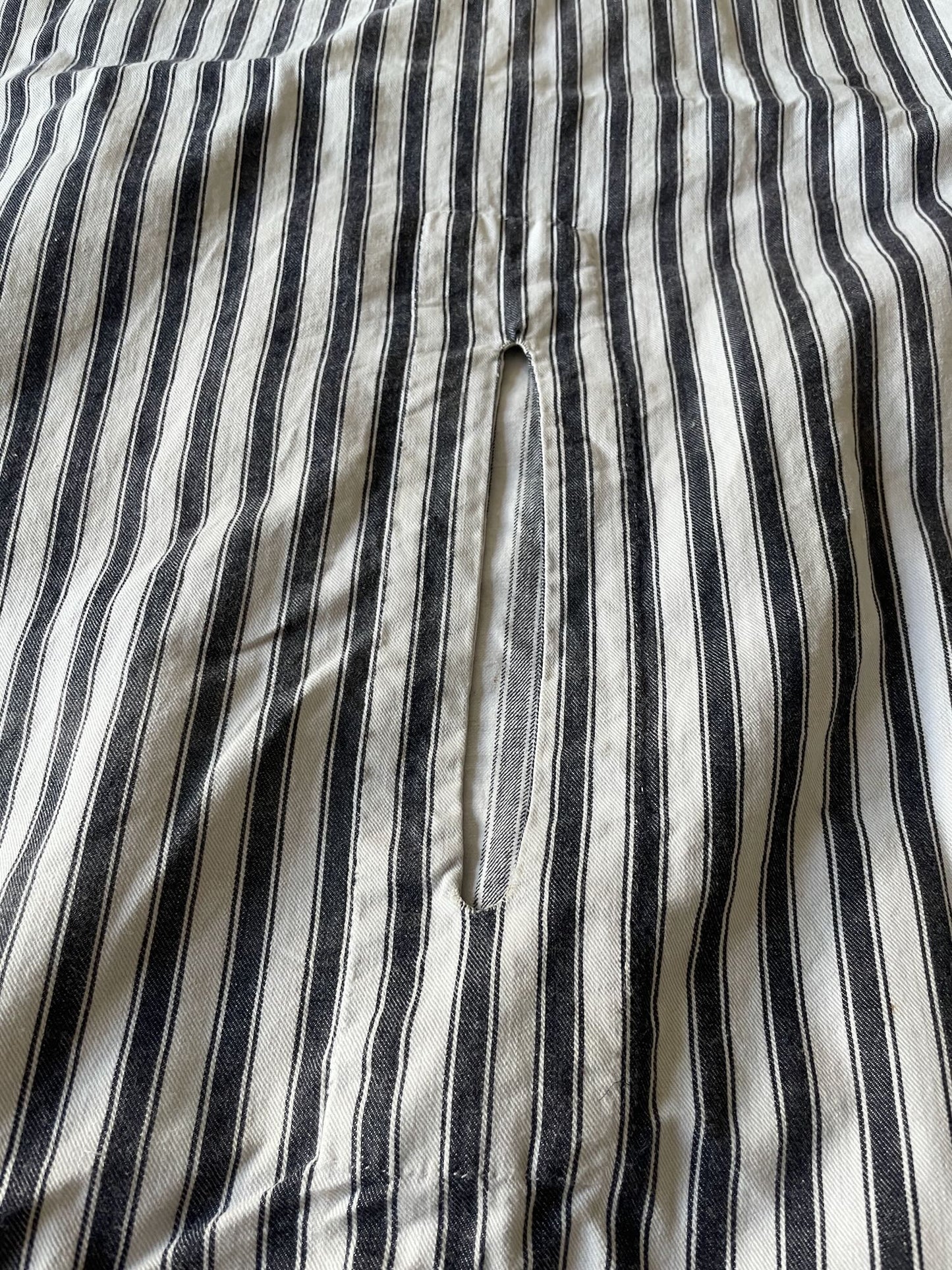
                  
                    narrow blue white stripe antique french ticking bolster cover sewing material for cushions washable
                  
                