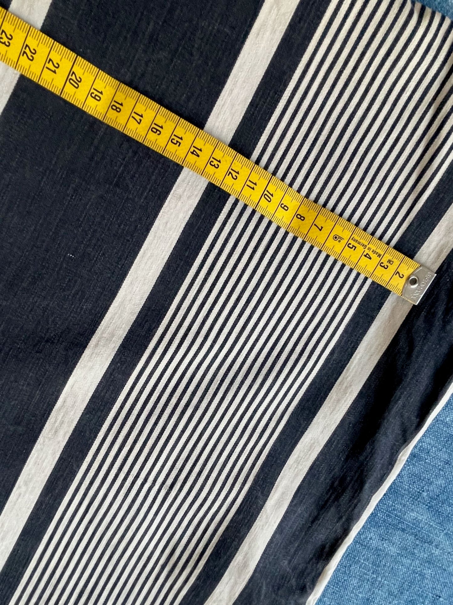 
                  
                    antique french mattress ticking cover navy blue and white stripe cotton hard wearing upholstery
                  
                