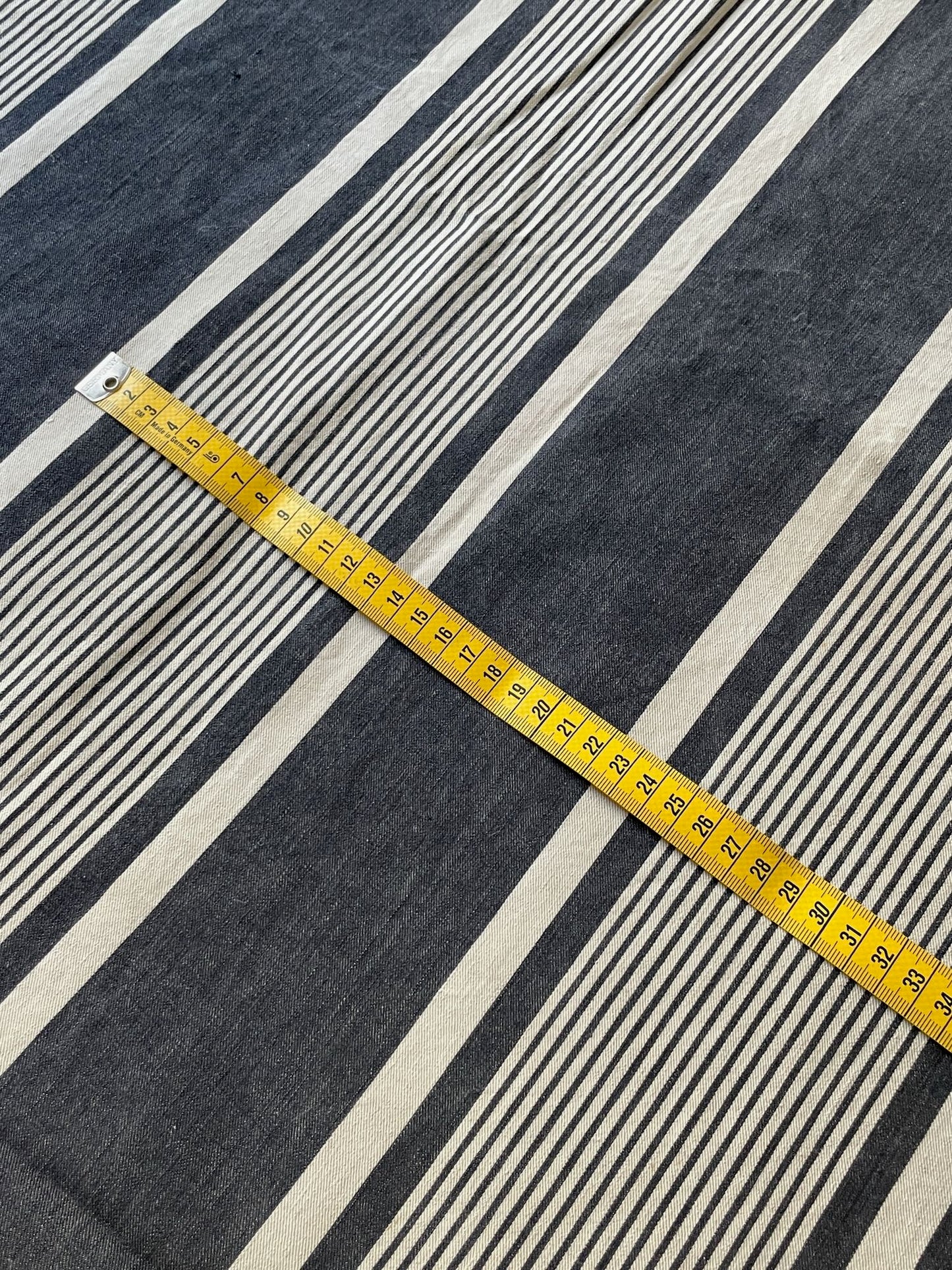 
                  
                    Antique French Ticking Fabric Navy Stripe 2.6m Long
                  
                